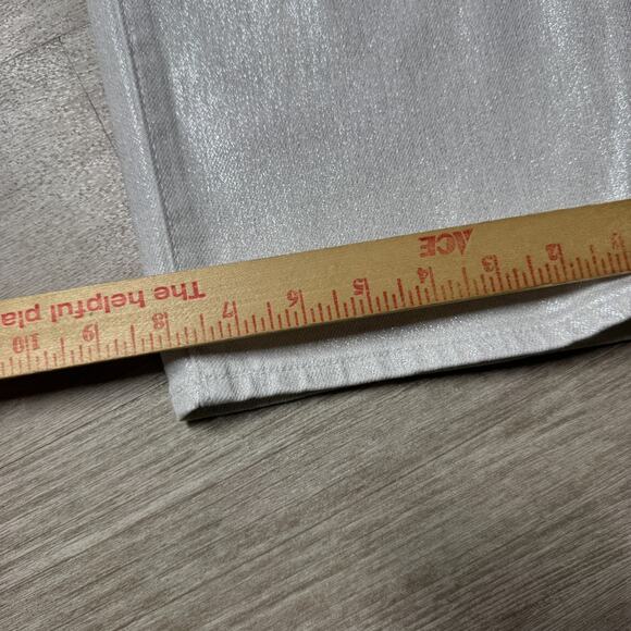 Old Navy White Metallic High Rise OG Loose Secret Smooth Pockets Jeans 12 NWT - Picture 5 of 8